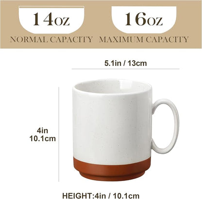 MALACASA 16oz Ceramic Coffee Mugs Set of 4, Stackable Coffee Cups - Image 2