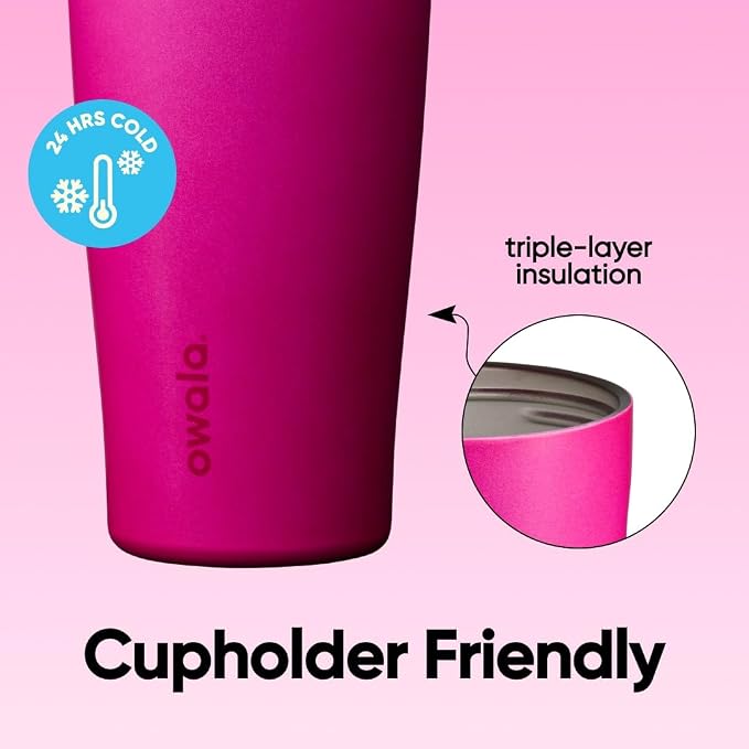 Owala FreeSip Tumbler Stainless Steel Water Bottle 40 oz Read My Lips | - Image 5