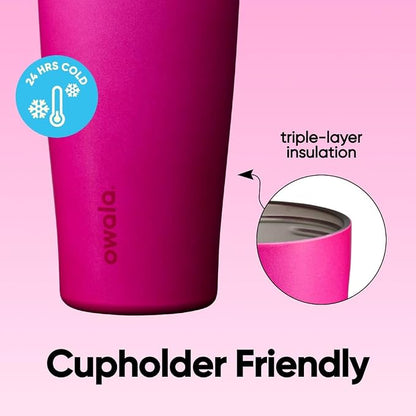 Owala FreeSip Tumbler Stainless Steel Water Bottle 40 oz Read My Lips | - Image 5