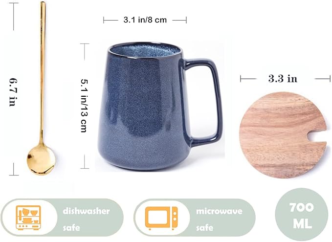 Large Ceramics Coffee Mugs, 24 OZ, - Image 2