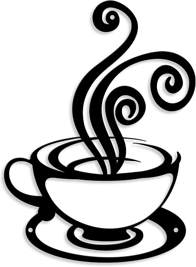 Oubasa Metal Coffee Cup Wall Decor, Minimalist Cafe Themed by OubasaMakeYourHomeAmazing