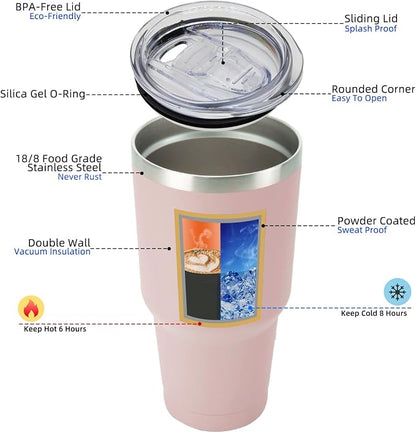 BJPKPK 30 oz Tumbler with Lid and Straw, Insulated Stainless Steel Cup | Double - Image 2