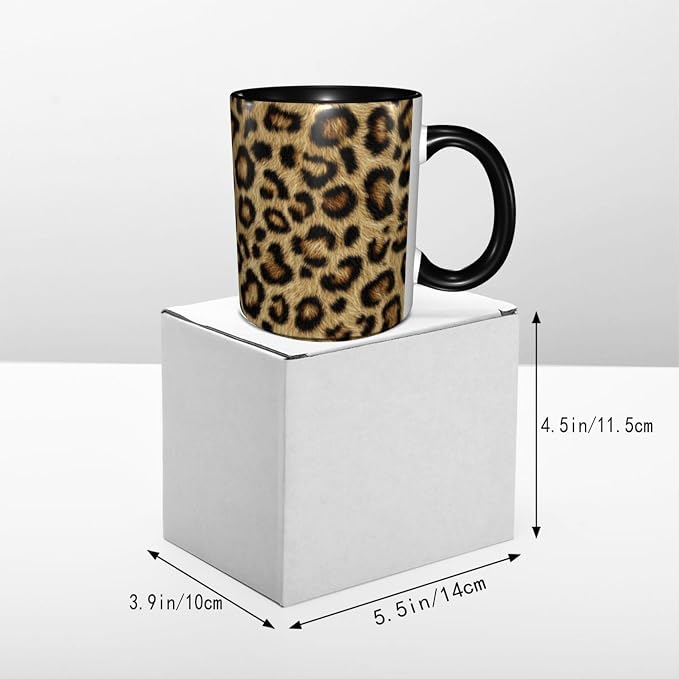 Yrebyou Leopard Print Coffee Mug 11oz Ceramic Cup - Image 5