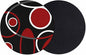 Black Red Coasters Set of 2, Non-Slip Cup Coaster Mat by PIEPLE