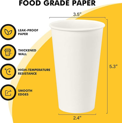 RACETOP 16 oz 500 Pack Disposale Paper Coffee Cups, To Go Cups Ideal - Image 2