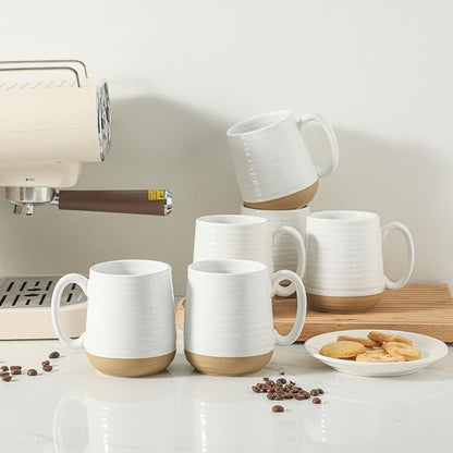 HASENSE Porcelain Coffee Mugs Set of 6, 15 Ounce Large Ceramic Coffee Cups Set - Image 7