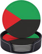 6 Pack Martinique Flag Leather Coaster by GTEVUTS