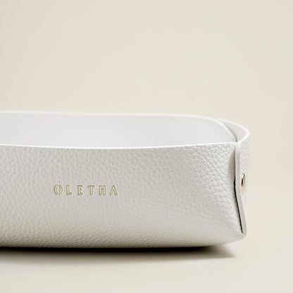 OLETHA Napkin Holder for Luncheon Napkins - Aesthetic Desk Decor for Kitchen & Dining Table - White