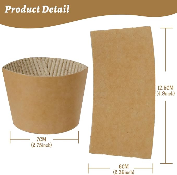 500 Pcs Coffee Sleeves, Recyclable Cup Sleeve - Image 3