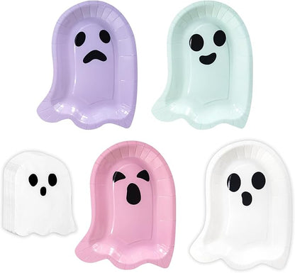 180Pcs Halloween Ghost Party Supplies Paper Plates and Napkins Serve 60 | by Hpscdyo