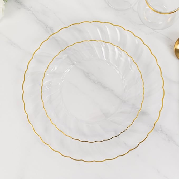 Efavormart 10-Pack 7.5" Clear Plastic Salad Dessert Plates by efavormart