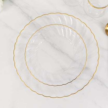 Efavormart 10-Pack 7.5" Clear Plastic Salad Dessert Plates by efavormart