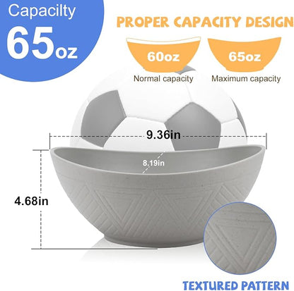 Wheat Straw Bowls Set, Unbreakable Large Salad Bowls Set of 2, Microwave and - Image 2