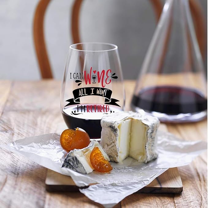 Perfectinsoy I Can Wine All I Want I'm Retired, Retirement Stemless Wine Glass - Image 6