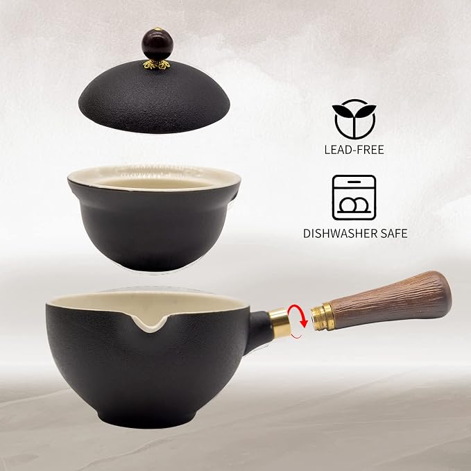 LURRIER Porcelain Chinese Gongfu Tea Set, Portable Teapot Set - Image 4
