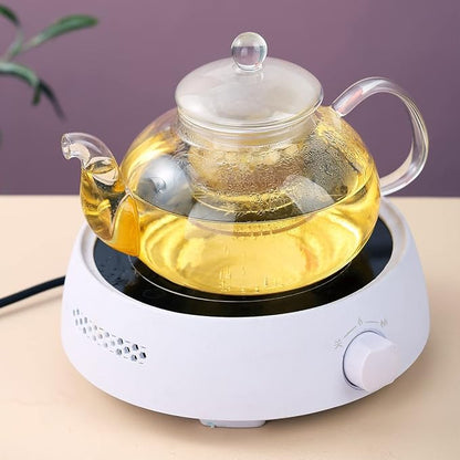 Kyraton Glass Tea Pot with 4 Tea Cups, Removable Infuser, Blooming and Loose - Image 5