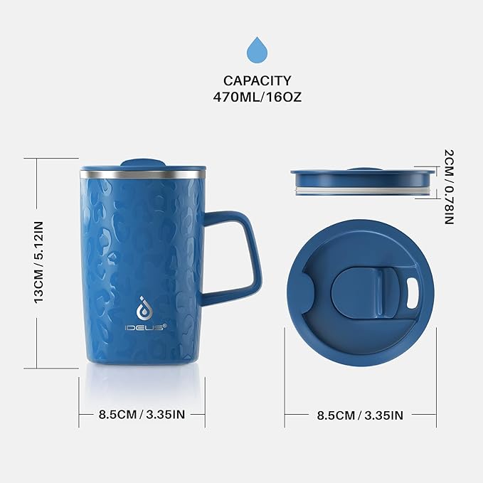 Ideus 16 oz Insulated Stainless Steel Coffee Mug - Image 6