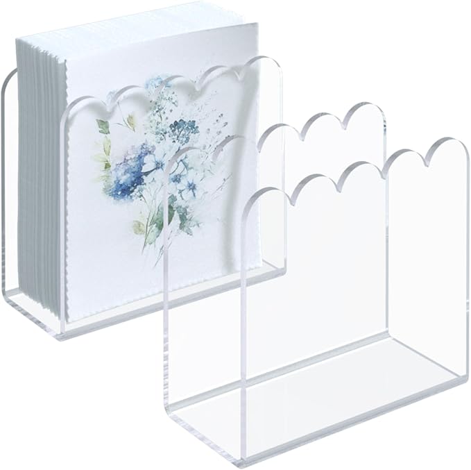 2 Pack Scalloped Acrylic Napkin Holder by PITBVO