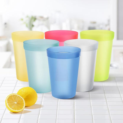 Blwan 15.2oz Plastic Cups, 8 Pack Reusable BPA-Free Unbreakable Drinking Cups - Image 3