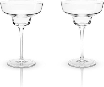Viski Raye Angled Stemmed Margarita Glasses, Premium Crystal Cocktail glasses - Image 10