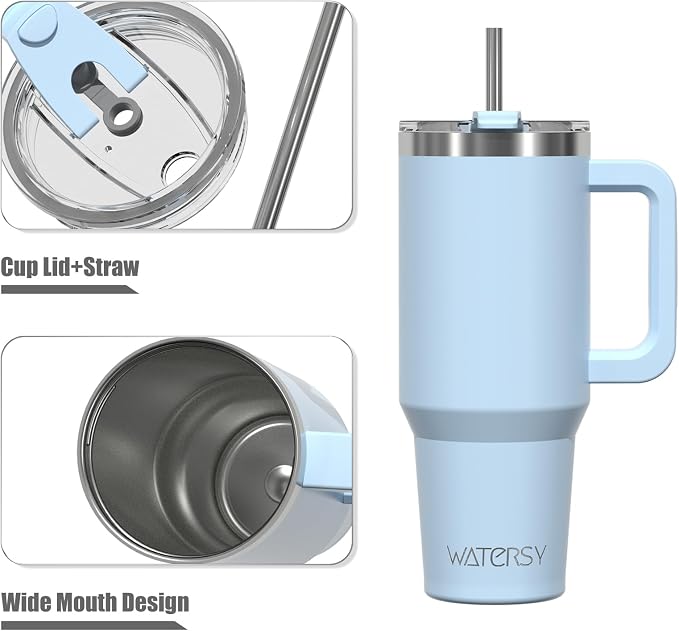 20 oz Tumbler with Handle, Tumbler with Lid and Straw, Double Wall Insulated - Image 9
