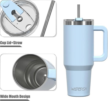 20 oz Tumbler with Handle, Tumbler with Lid and Straw, Double Wall Insulated - Image 9