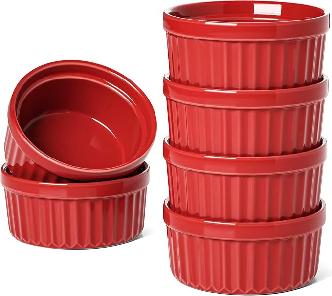 LE TAUCI Ramekins 4 OZ Oven Safe, Creme Brulee Ramekins, Pudding Custard Cups by LETAUCI