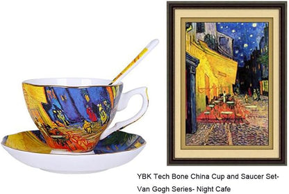 Bone China Cup &Saucer Set, 7oz- Van Gogh's Paintings - Image 2