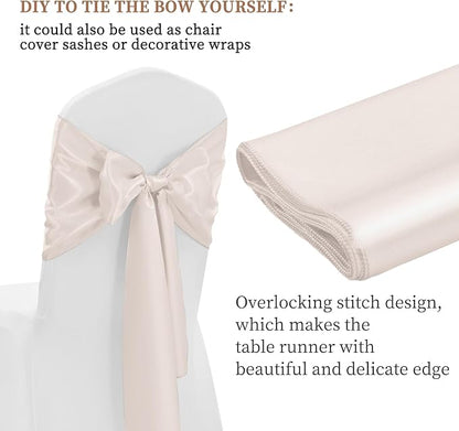12 Pack Ivory Satin Table Runner 12 x 108 Inch Long Premium Table Runners - Image 3
