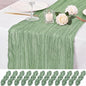 12 Pack Sage Green Cheesecloth Table Runner 17x108 Inch Boho Rustic Semi Sheer by Unknown