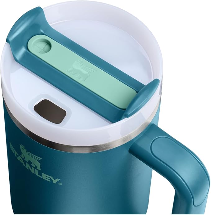 STANLEY Quencher H2.0 Flow State Tumbler, 40 oz, Coastal Teal | Handle and - Image 2