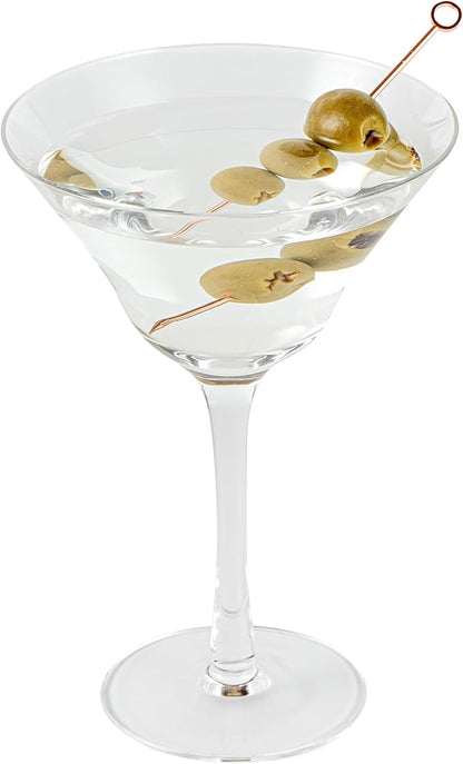 Restaurantware-Vetri 9 Ounce Martini Glasses, 6 Dishwashable Cocktail Glasses - No Lead, Long Stemmed, Clear Glass Party Drinkware, For Home And Bar Use, Serve Margarita, Cosmopolitan, And More