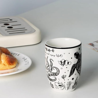 Cute Gifts 16 oz Coffee Mug Sea Turtle and Octopus, Funny Boho Tea Mugs - Image 5