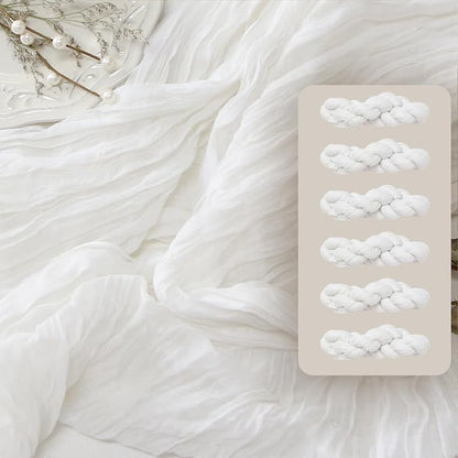 6Pcs White Cheesecloth Table Runner Wedding Bridal Boho Decorations | 35x120 by FEXIA