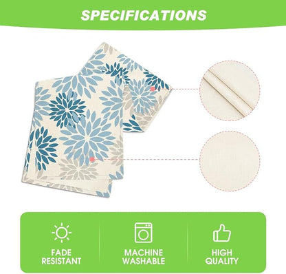 Artoid Mode Light Blue Dahlia Floral Pinnata Summer Table Runner, Seasonal - Image 5