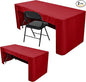 Nasitos 2 Pack Red Fitted Table Cloth for 4ft Tables Christmas Tablecloth Open Back Fabric Washable and Wrinkle Resistant Table Covers for Trade Show, Parties, Banquet, Buffet
