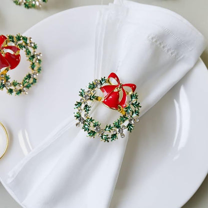 wonlex Christmas Napkin Rings Set of 6, Thanksgiving Day, Family Gatherings - Image 2
