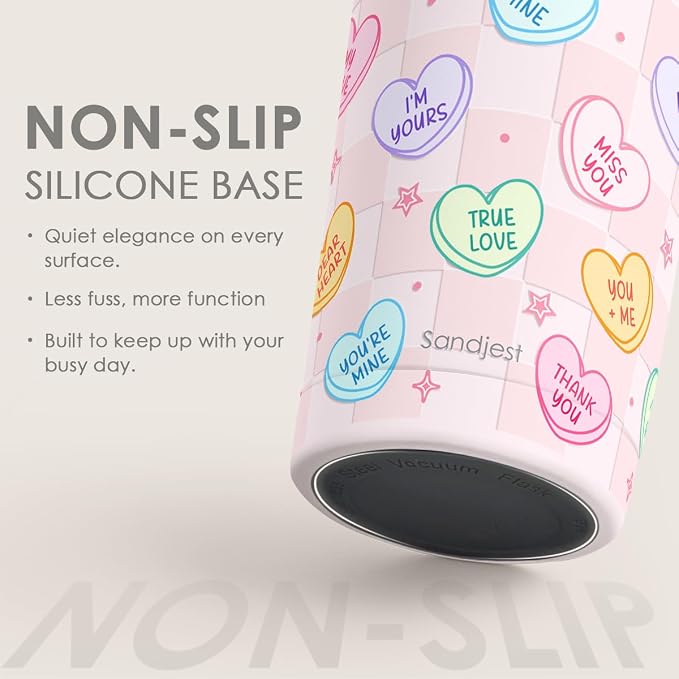 SANDJEST Heart Message Tumbler 20oz, Stainless Steel Travel Cup - Image 4
