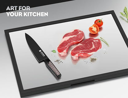 WIZEKA Chef Knife: 8 Inch: Extreme Sharp Kitchen Knife: Full Tang High Carbon Stainless Steel: Chef's knife with Ergonomic Handle with Unique Patterns,Kokopelli Series