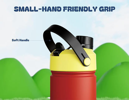 12 oz Kids Water Bottle for Boys: 2-in-1 Straw Spout Lid, Durable Straw Spout - Image 5