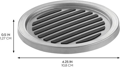iDesign Forma Brushed Stainless Steel Drink Coasters - Image 2