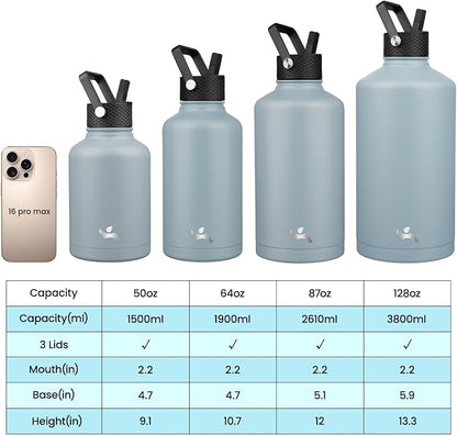 Konokyo 50 oz Insulated Stainless Steel Water Bottle Jug - Image 4