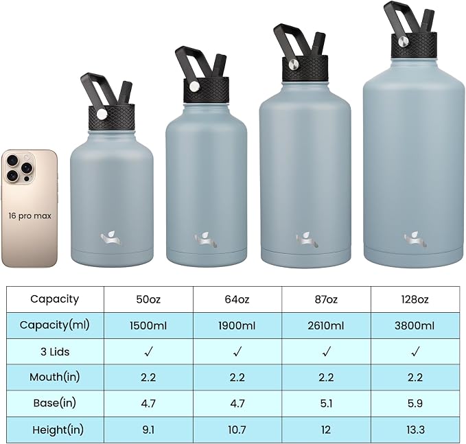 Konokyo 87 oz Insulated Stainless Steel Water Bottle Jug - Image 4