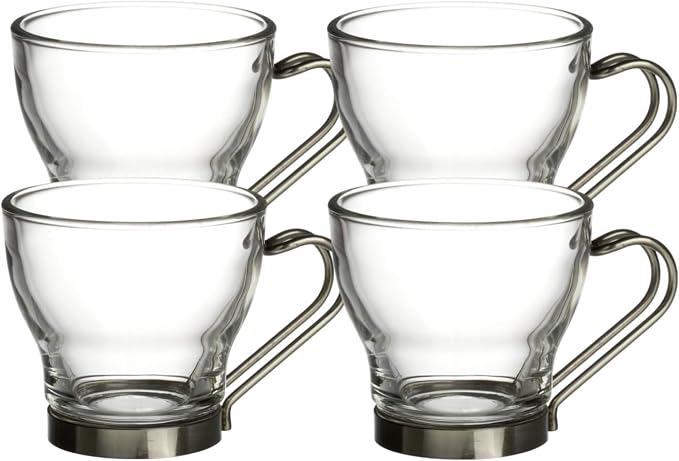 Bormioli Rocco Oslo Espresso Glass Cups 4 Set 3.75 Oz | Tempered Glass by Bormioli+Rocco