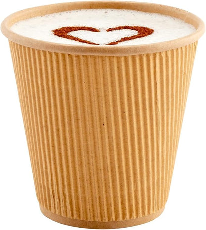 Restaurantware Ripple Wall Coffee Cups 500 Count 8 Ounce Insulated Kraft Paper by Restaurantware