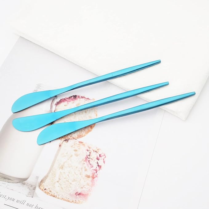 10 Pcs Blue Cheese Spreader Knife, Stainless Steel Butter Spreader Serving - Image 2