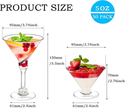 50 Pack 5 oz Plastic Martini Glasses - Image 2