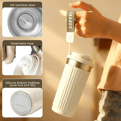 Vacuum Insulated Stainless Steel Travel Coffee Mug, Leak Proof Cup - Image 3
