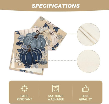 Artoid Mode 210 GSM Fall Table Runner 13x90 Inch Home Party Decor | Blue and - Image 5