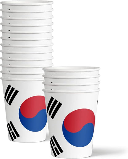 South Korean Flag Birthday Party Supplies Set Plates Napkins Cups Tableware Kit for 16